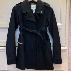 Diesel Black Wool Jacket Black Buttons and Belt Youth Size XL